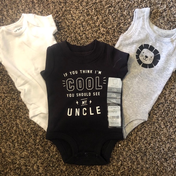 Carter's Other - (3) NB black gray and white onesies Carter's Other - (3) NB black gray and white onesies